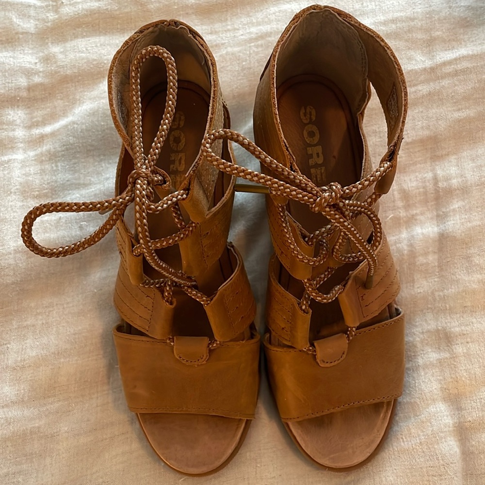 Sorel Joanie Lace-Up Wedge Sandals
